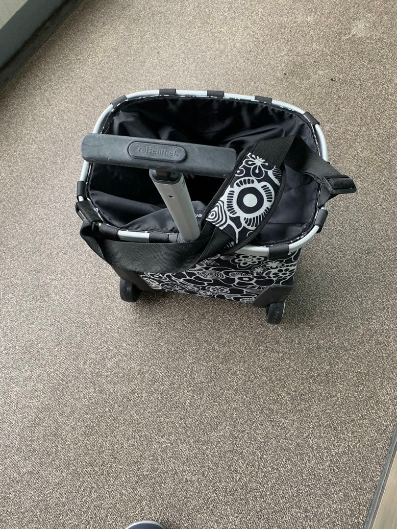 reisenthel 花柄キャリーカート ブラック・ホワイト➕エコバッグセット