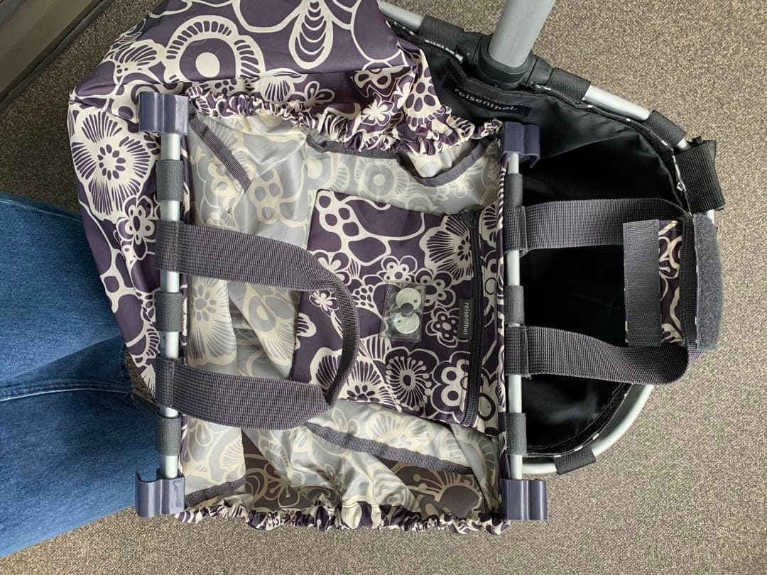 reisenthel 花柄キャリーカート ブラック・ホワイト➕エコバッグセット