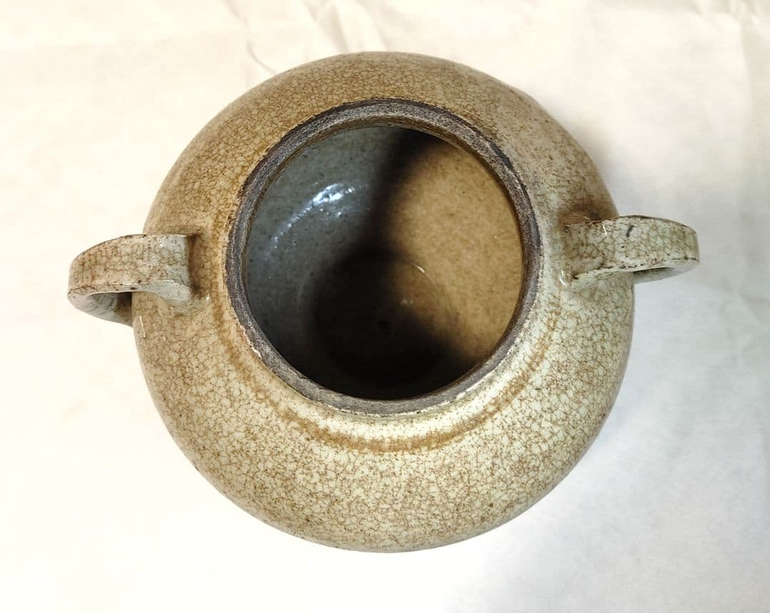 灰釉双耳壺、中国、古瀬戸、李朝？