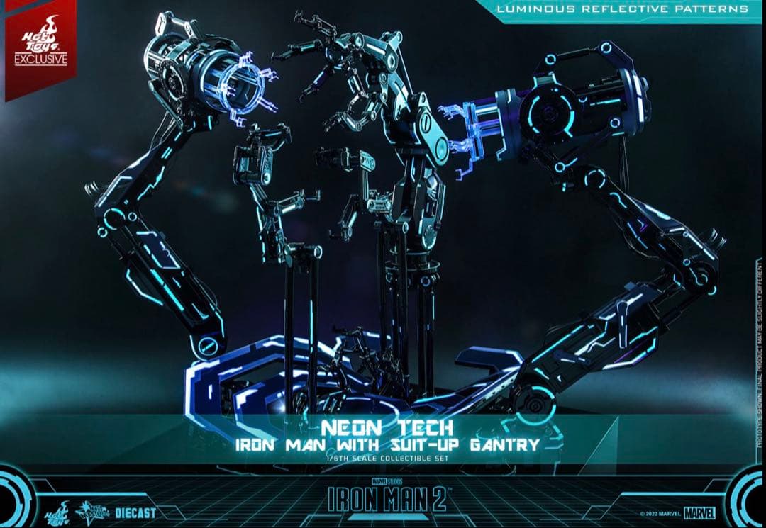 【DIECAST】アイアンマン・マーク4限定ネオンテック版パワードスーツ装着機付