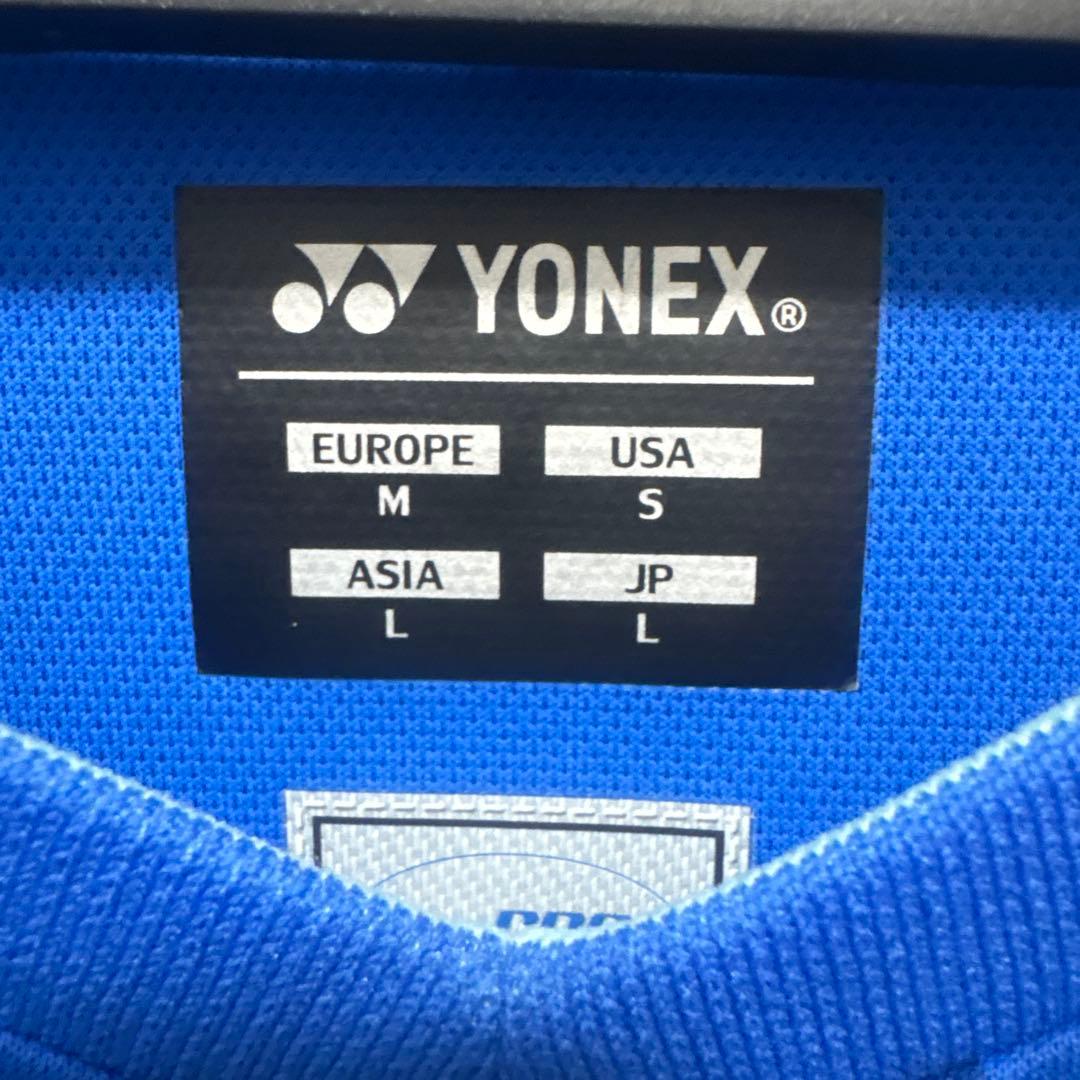 【希少・美品】YONEX バドミントン テニス ゲームシャツ L 日本代表 青