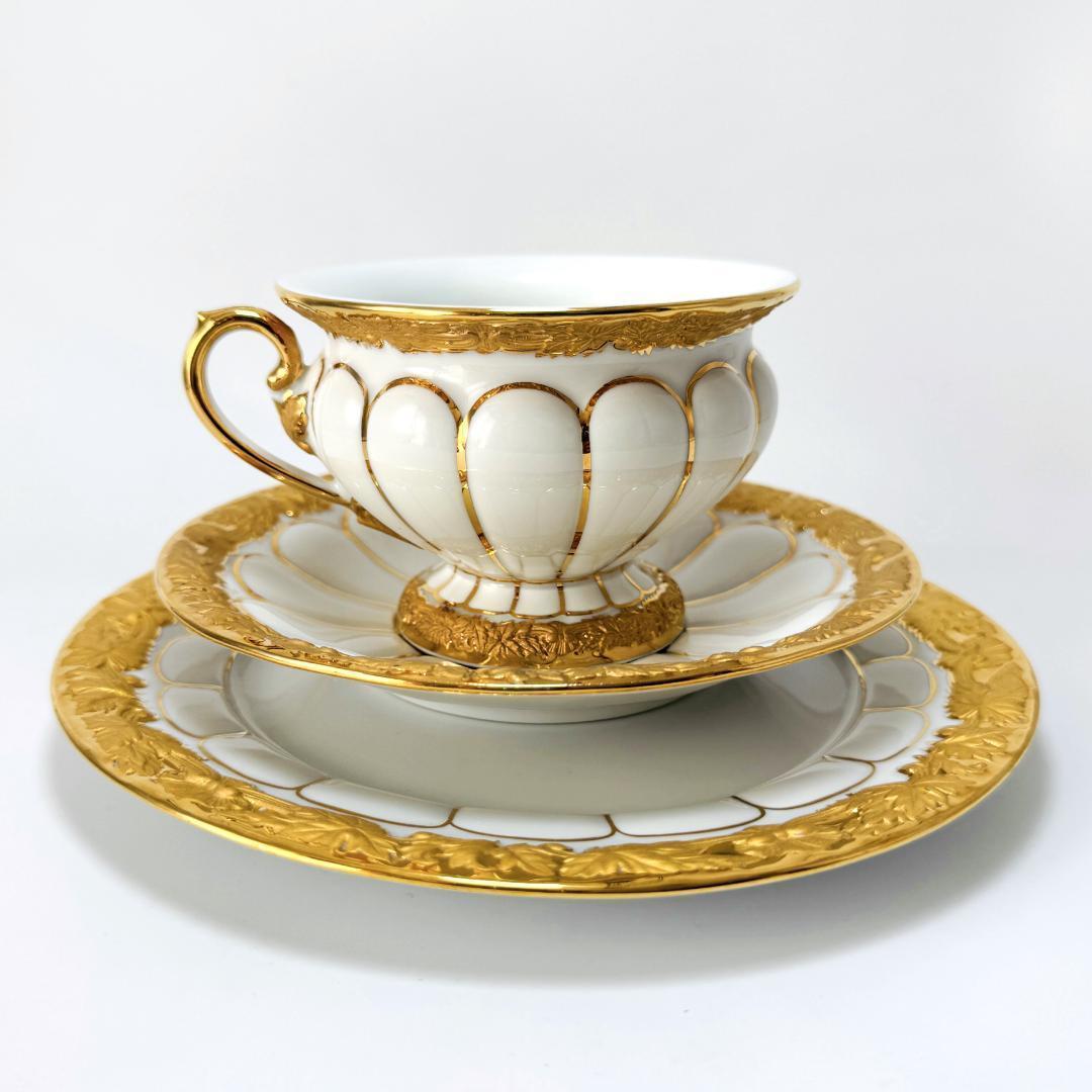 ★マイセン★1級品/Xフォーム/カップ＆ソーサ/デザート皿/グランツゴールド