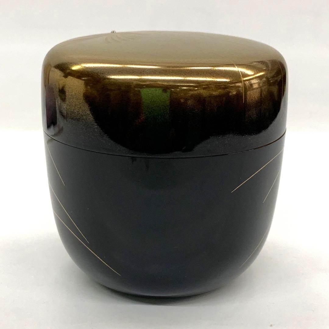 【中棗　金ぼかし　武蔵野　蒔絵】前田清峰　共箱