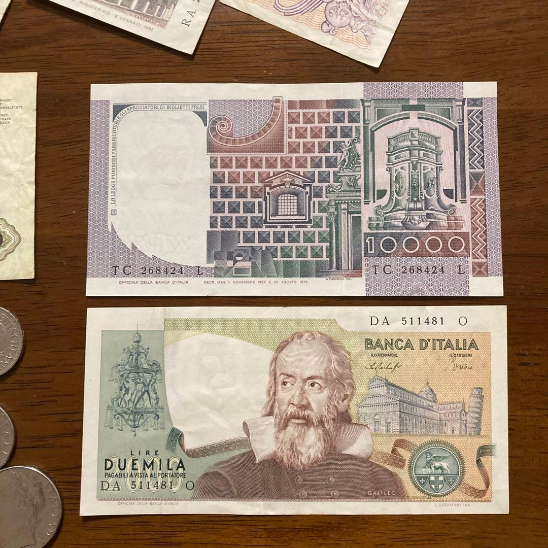 外国紙幣 ドイツ イタリア 旧紙幣 旧硬貨 1980年代