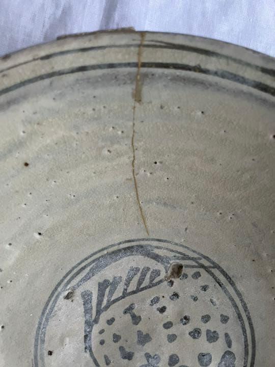 タイ　古陶　鉄絵魚紋鉢