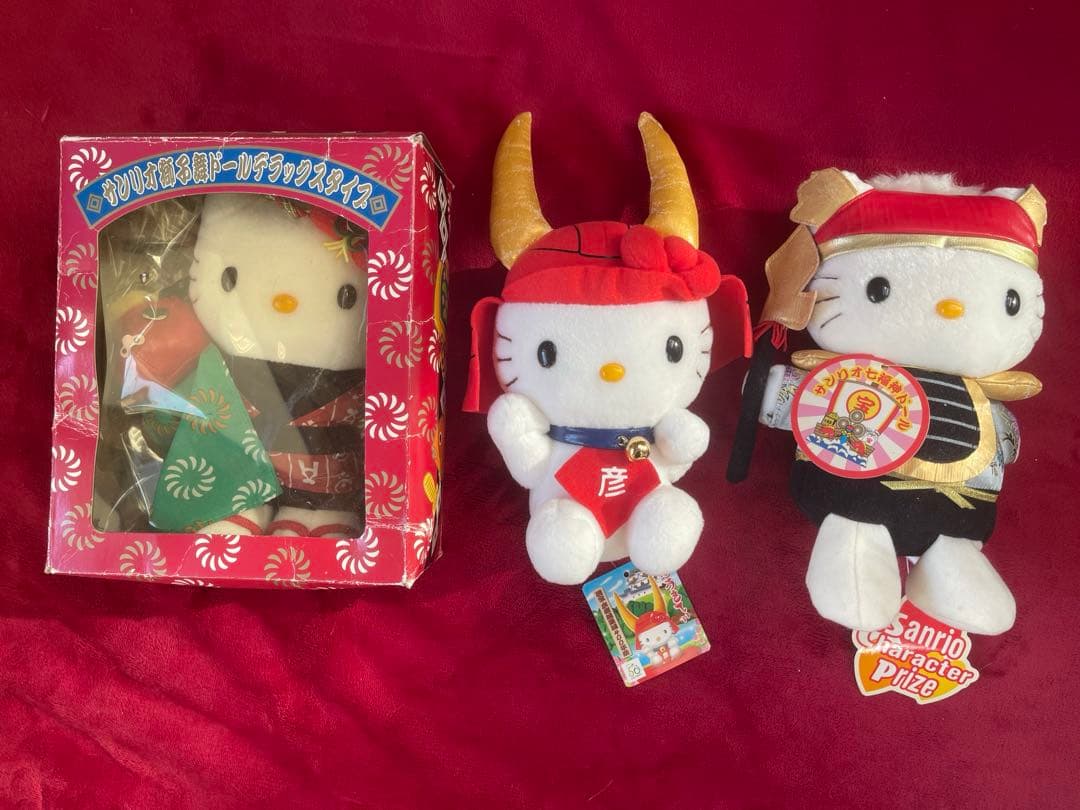 タグ付き☆ご当地キティ 獅子舞 彦根 七福神 マスコット ぬいぐるみ 3体