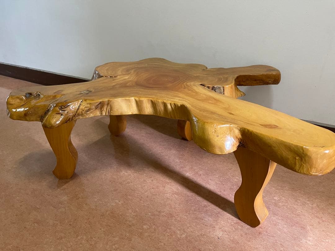 天然木一枚板 脚付き 座卓 センターテーブル 花台