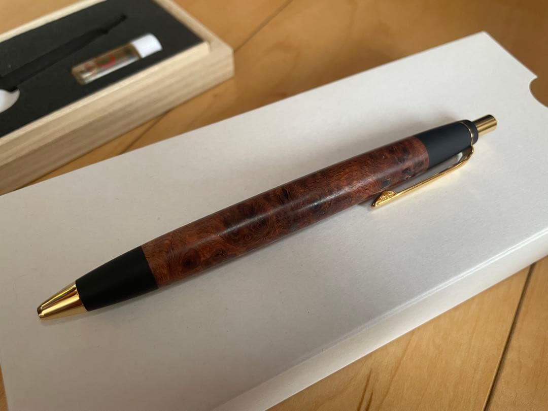 野原工芸　特上花梨瘤　スタンダードボールペンゴールド
