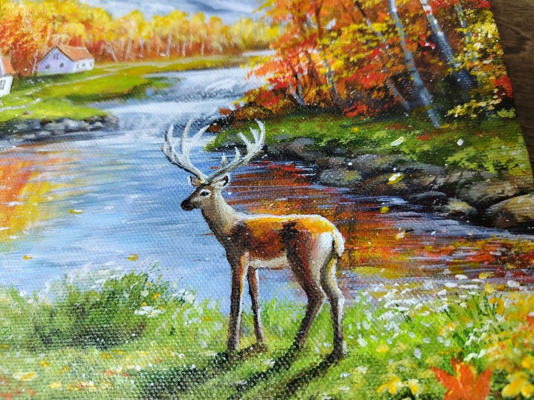 そ*る様 【秋の訪れ】アクリル画 F3 風景画 絵画