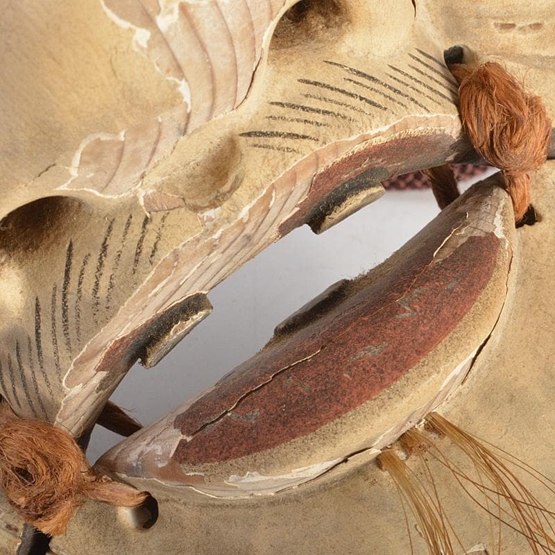 能面　能楽　雅楽　深草浄春（長澤浄春）作　木彫　翁　お面　V　R6926