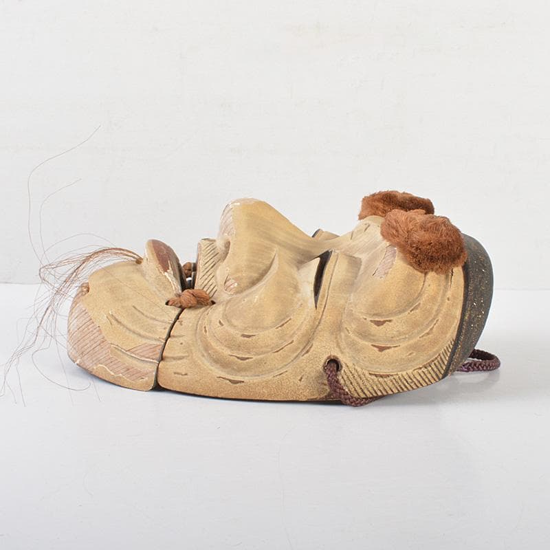 能面　能楽　雅楽　深草浄春（長澤浄春）作　木彫　翁　お面　V　R6926