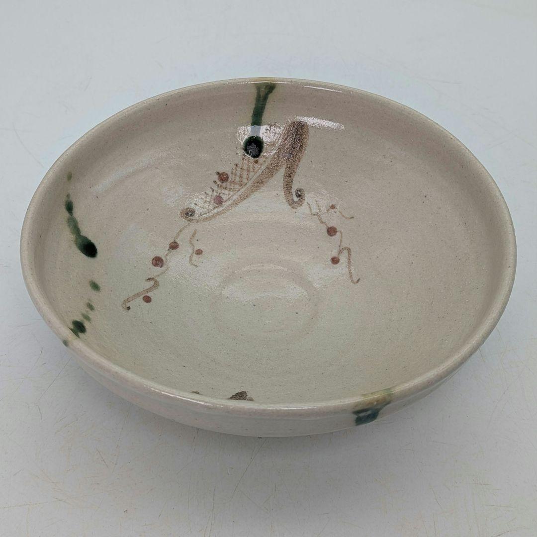 山月窯 川本了生 弥七田織部馬盥茶盌 共箱共布 美濃焼 抹茶碗 抹茶茶碗 茶道具