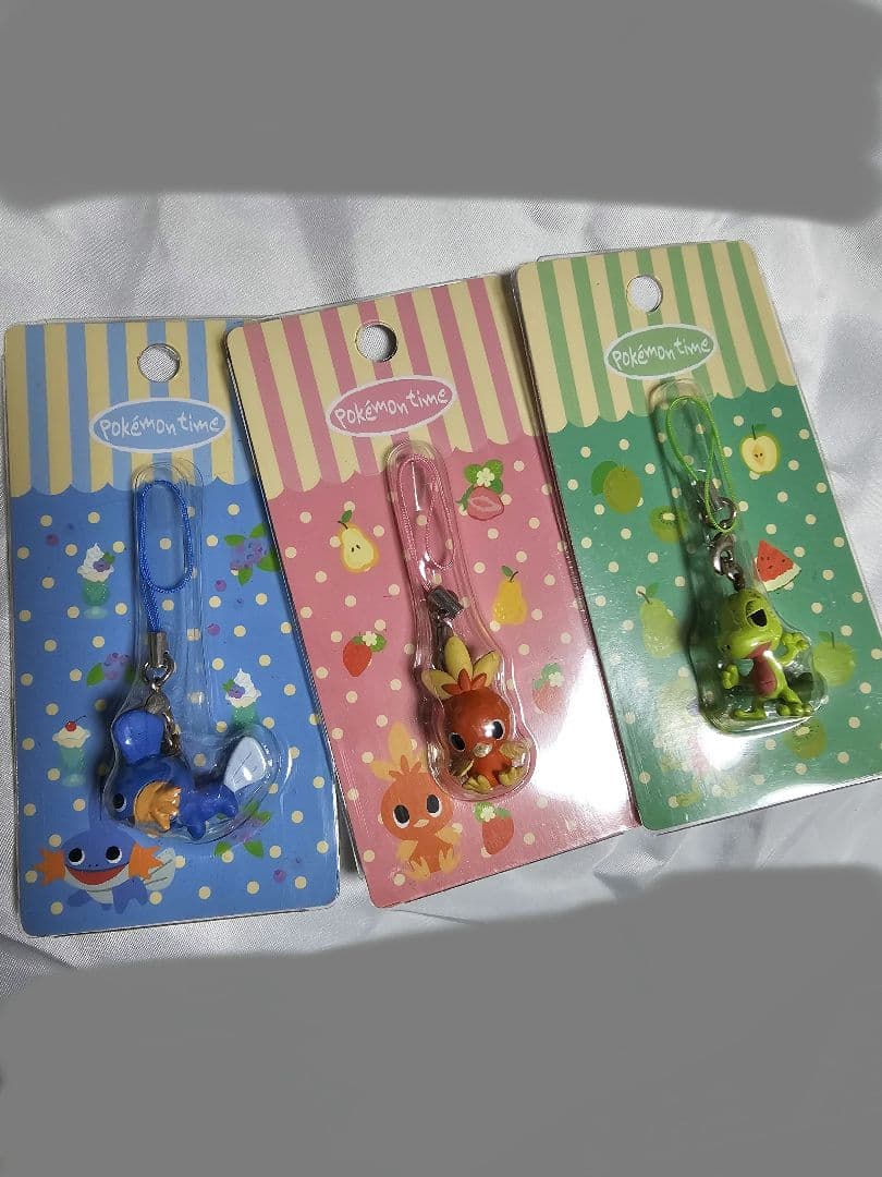 ポケモン　ストラップ　キモリ&アチャモ&ミズゴロウ
