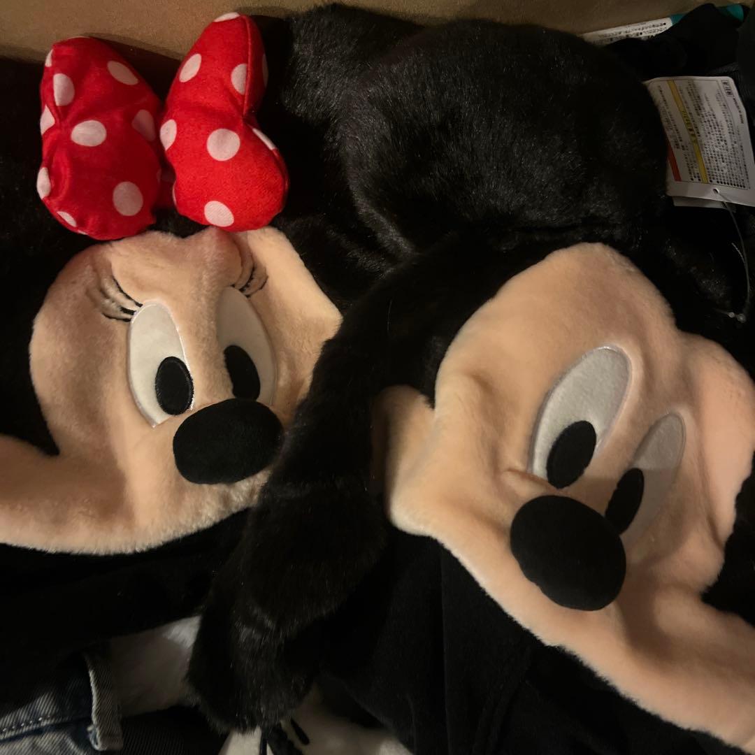 ミニーマウス・ミッキーマウス耳付き帽子 ミニーミッキーのファンキャップ