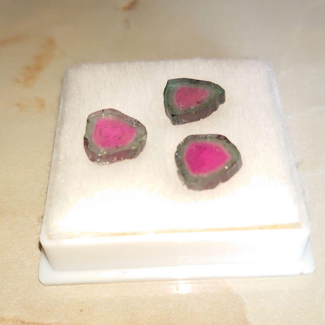 ウォーターメロントルマリン・ルース・3ピース