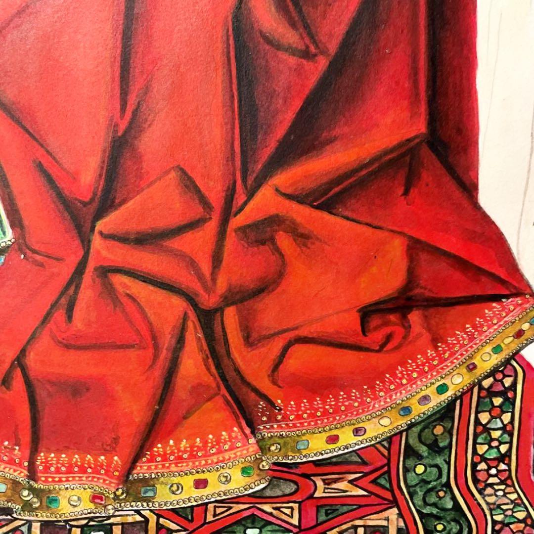 アクリル画　ファンデルパーレの聖母のアレンジ　手描き