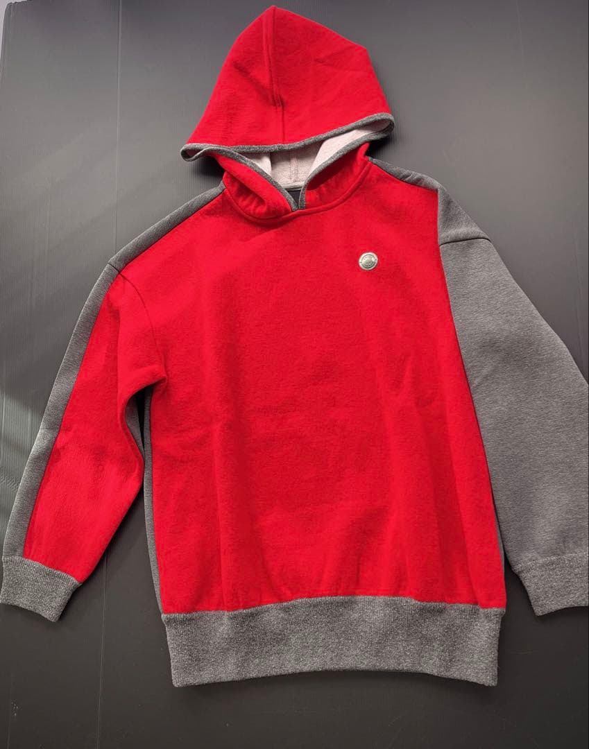 ランバンスポール　フード付きニット　レッド