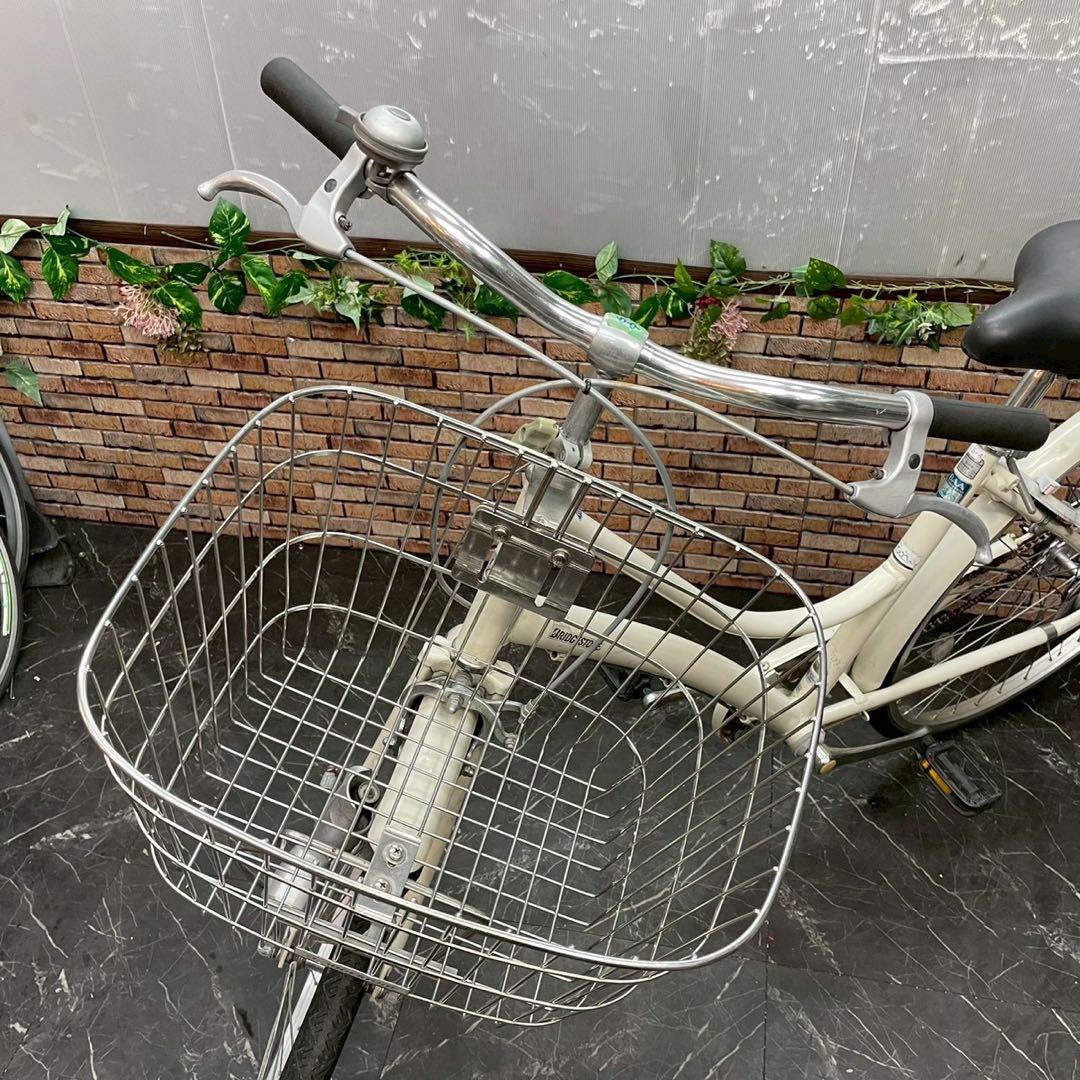 【86】一般車 シティー車 ブリヂストン ホワイトクリーム 27インチ シングル