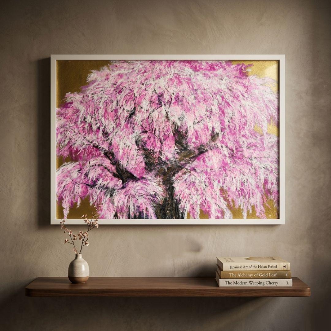 油絵 油彩 油彩画 絵 絵画【桜の大樹】