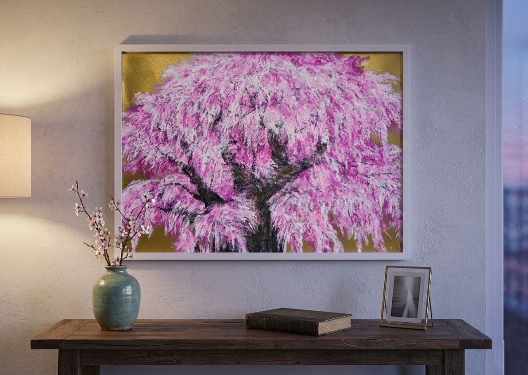 油絵 油彩 油彩画 絵 絵画【桜の大樹】