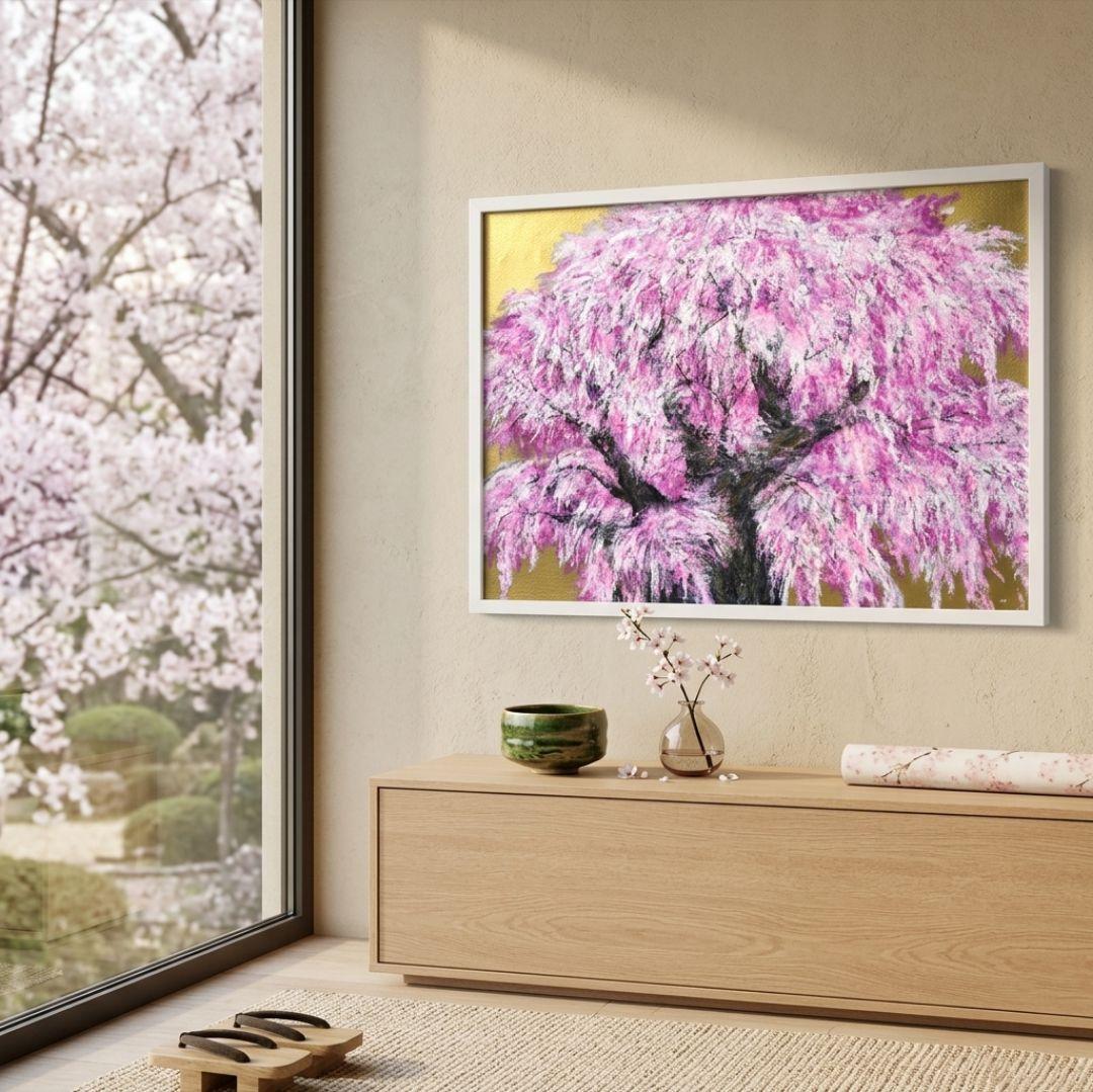 油絵 油彩 油彩画 絵 絵画【桜の大樹】