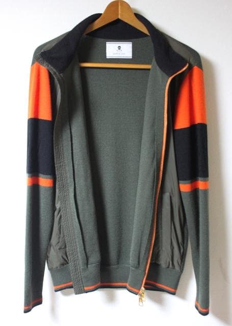 MARK&LONA(マークアンドロナ）ナイロン×ニット 切替 ジャケット L