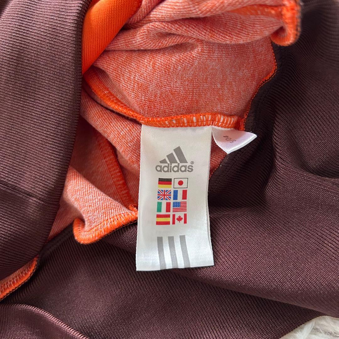 希少・極美品　adidas トラックジャケット オレンジ×茶 3番 刺繍 M相当