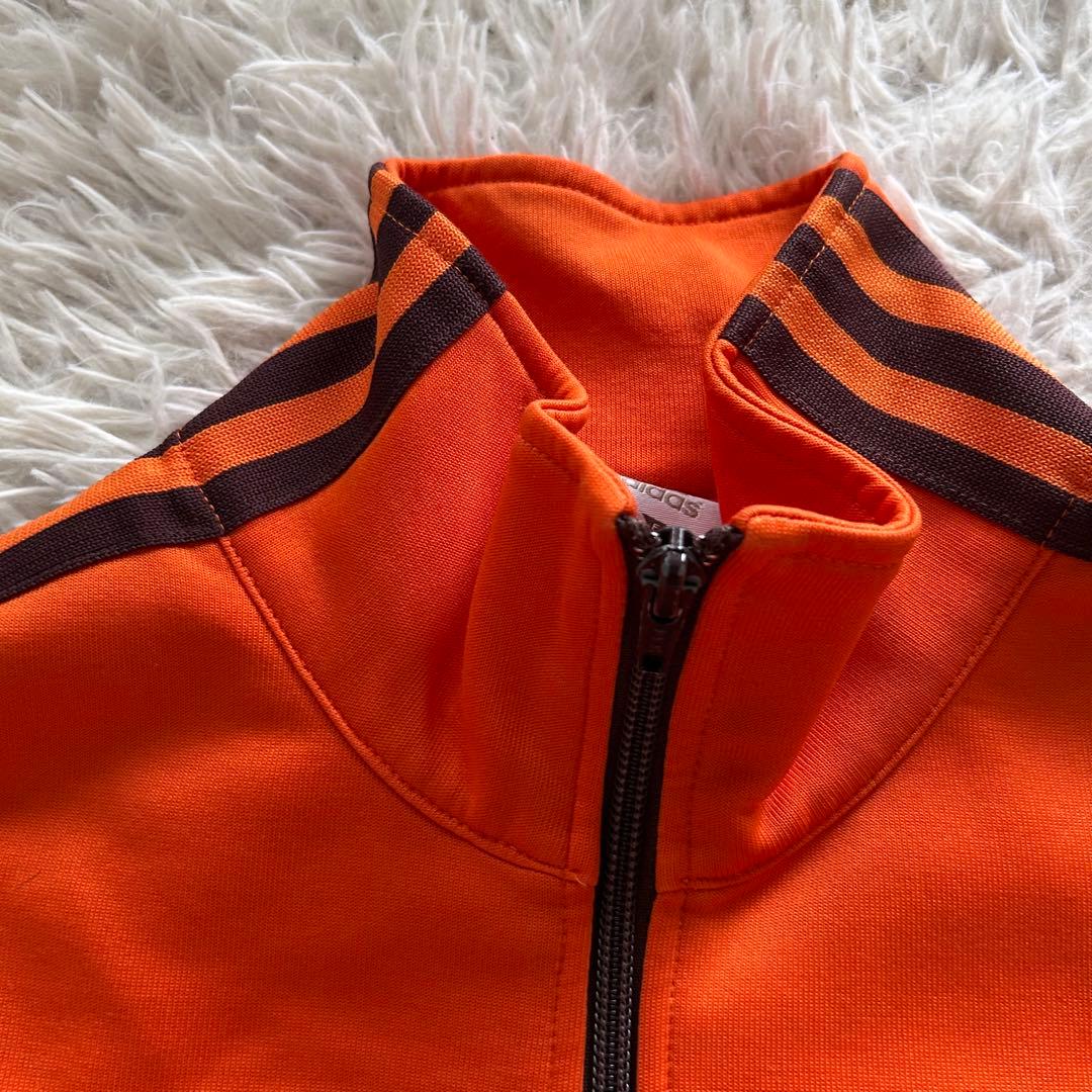 希少・極美品　adidas トラックジャケット オレンジ×茶 3番 刺繍 M相当