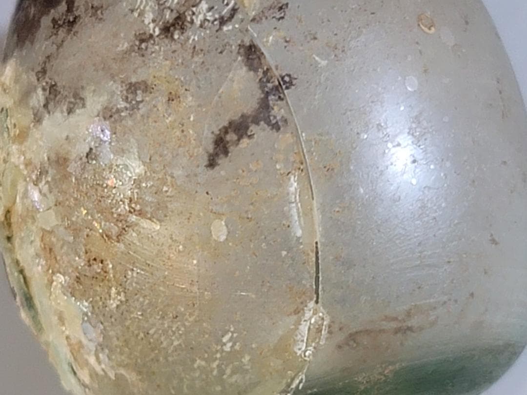 古代ローマングラス 銀化 小瓶 シリア 2個 発掘品 DT363