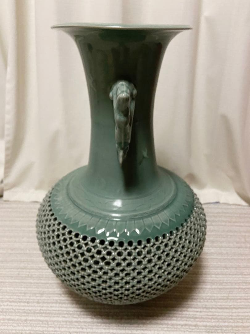 高麗青磁 壺 花瓶 置物　特大花瓶　インテリア