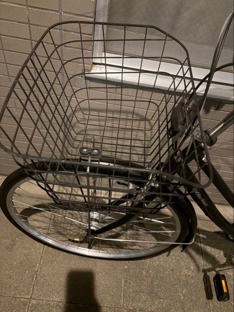 【変速付き】シティサイクル 26インチ 外装6段変速 カゴ付き ブラック