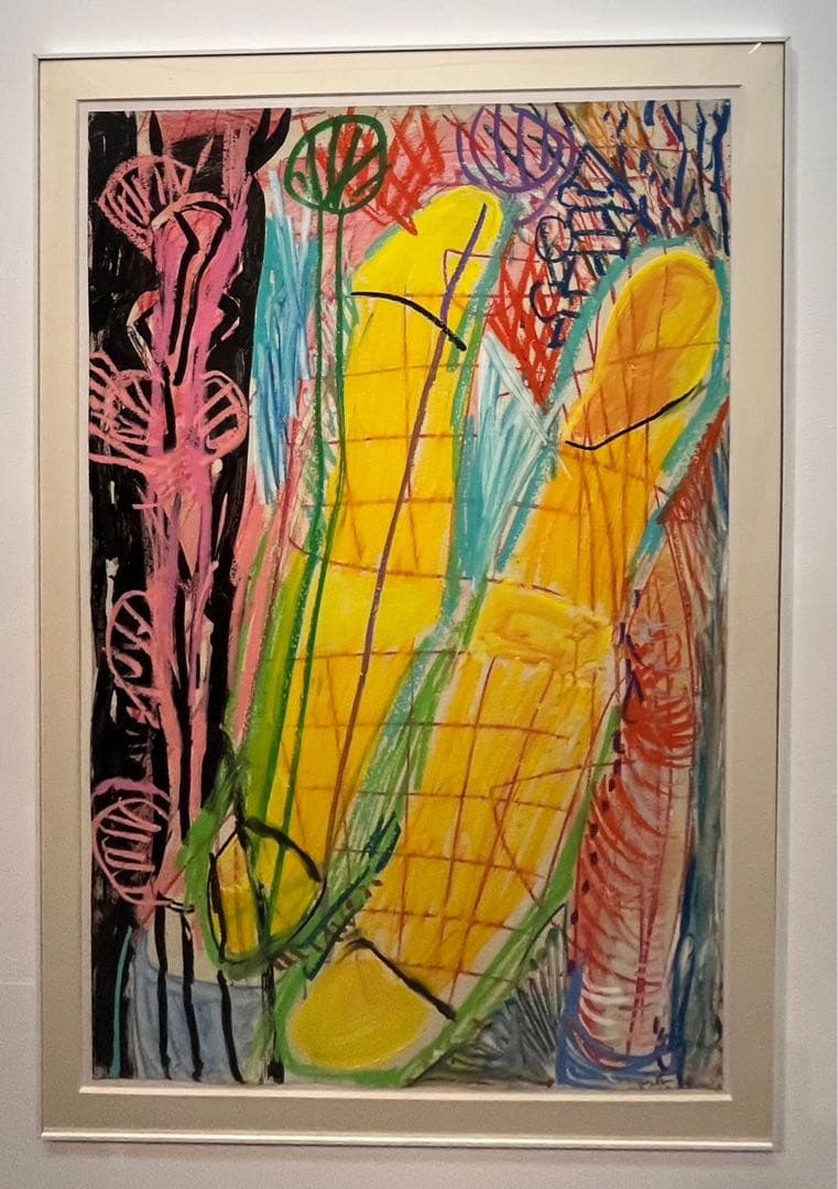 堀越千秋「ニース」1988年 カルトレにアクリル・オイルパステル 額装済