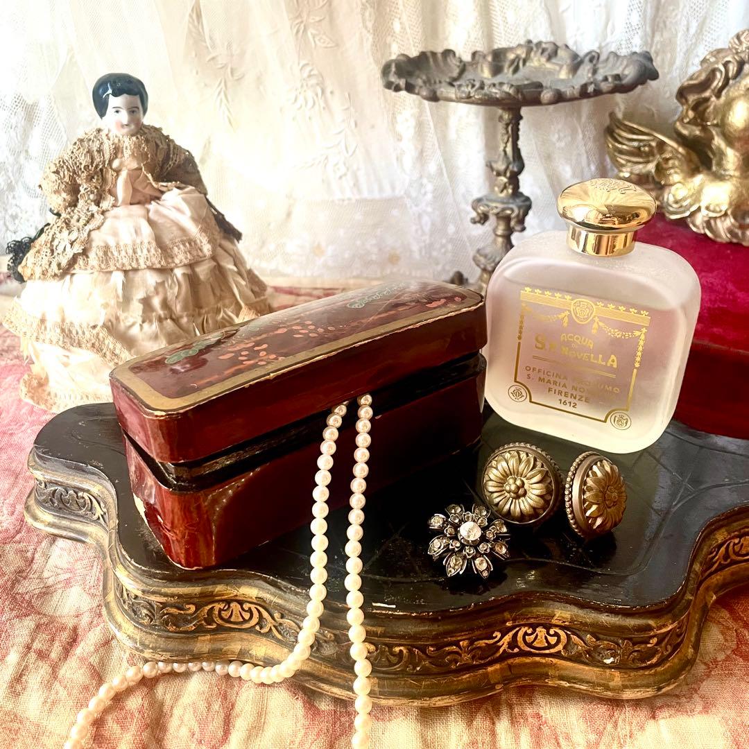 蒔絵風パフュームボックス　香水箱　木製ケース　ジャポニズム　フランスアンティーク