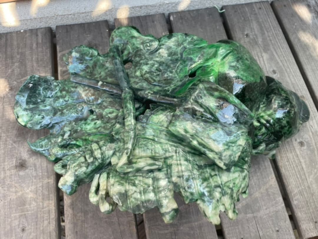 博物館展示品！レア☆最高級☆大型翡翠彫刻4.1kg