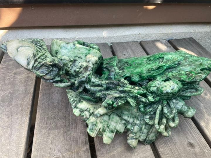 博物館展示品！レア☆最高級☆大型翡翠彫刻4.1kg