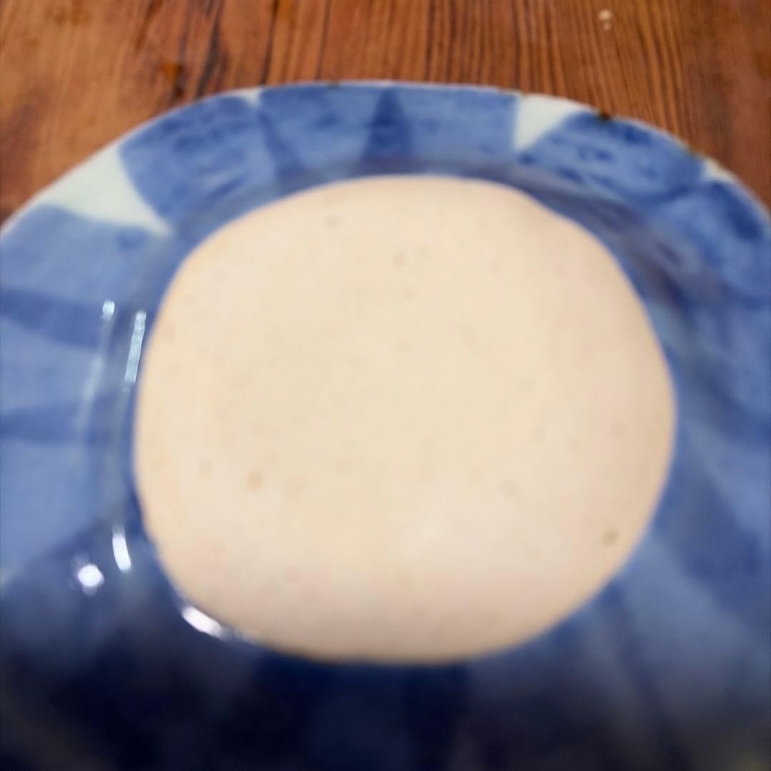 斉山窯青い花模様の陶器皿 2枚セット