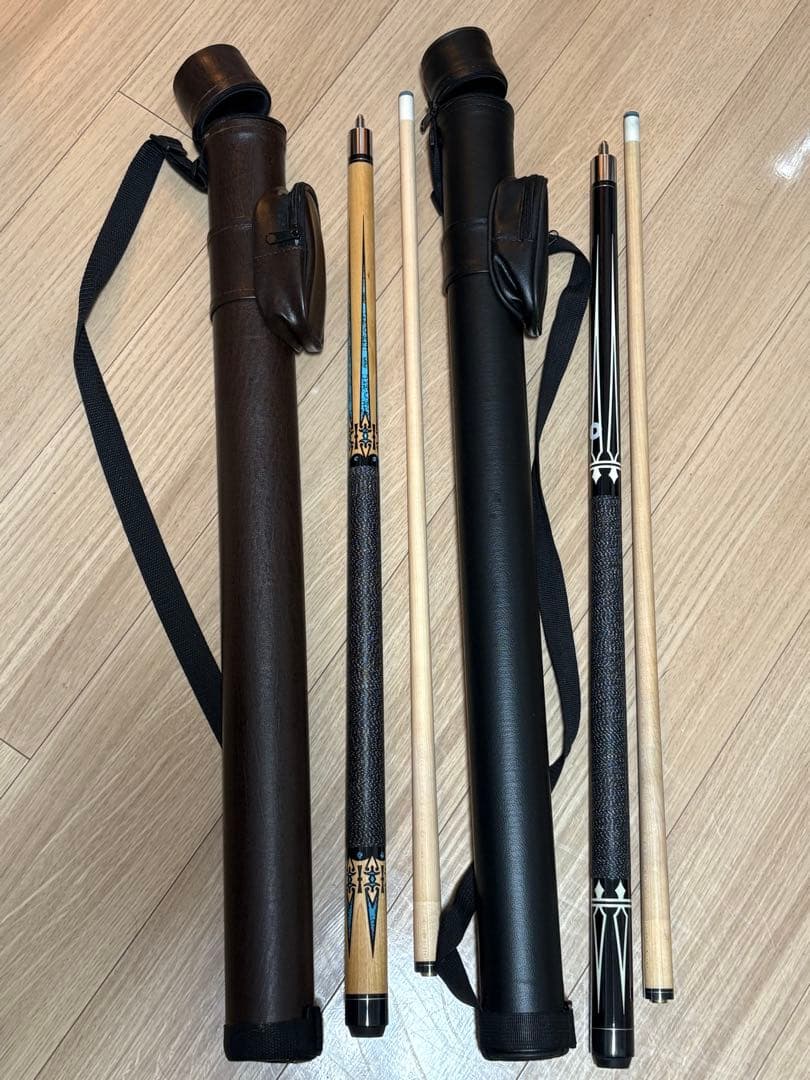 ビリヤードキュー&ケース　2本セット