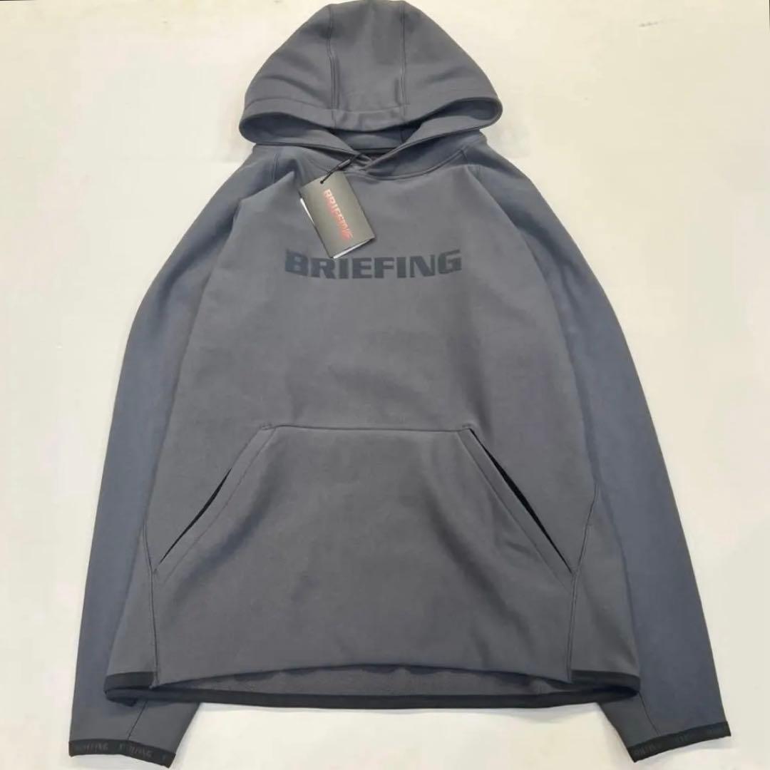 新品　BRIEFING MEN’S LOGO HOODIE チャコールM
