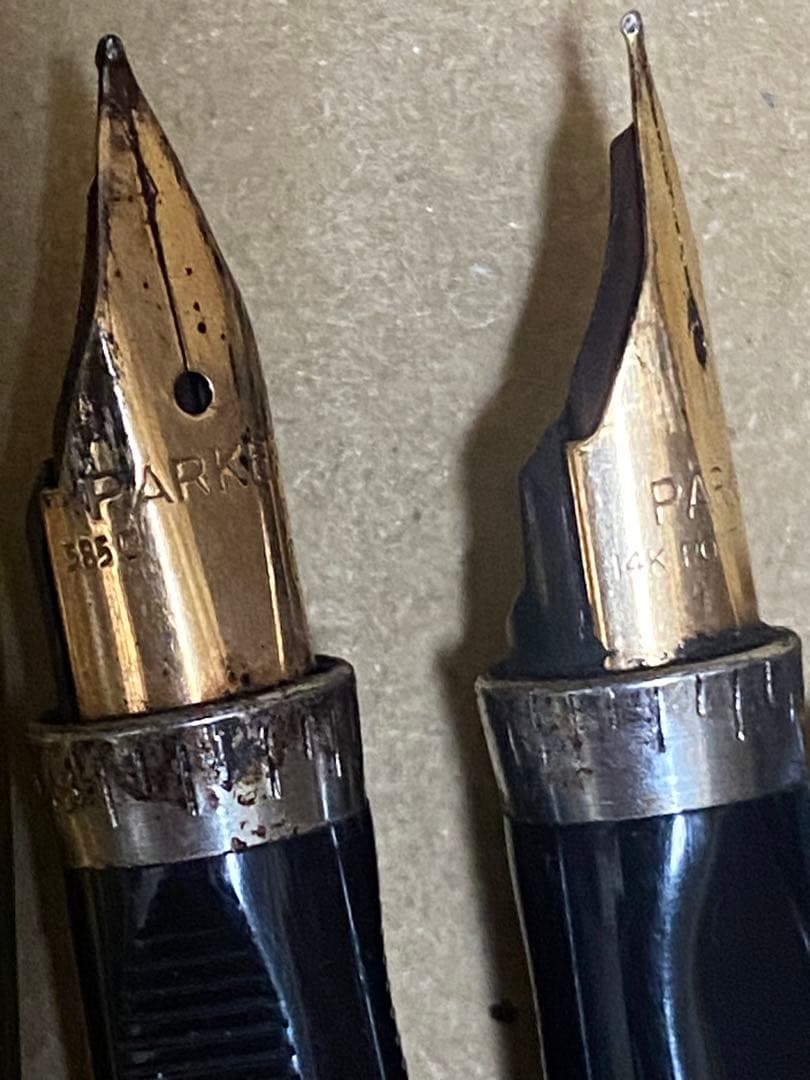 パーカー　万年筆　585 14K 2本＋ボールペン？ゴールドフィルド2本