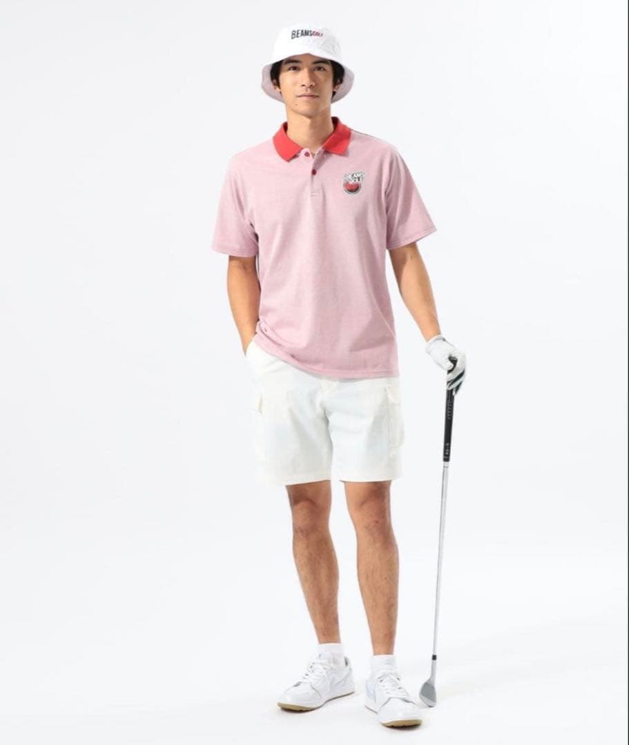 BEAMS GOLF フルーツロゴ クレリックポロシャツ