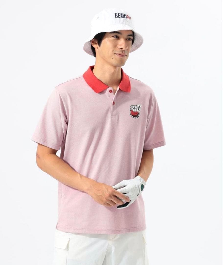 BEAMS GOLF フルーツロゴ クレリックポロシャツ