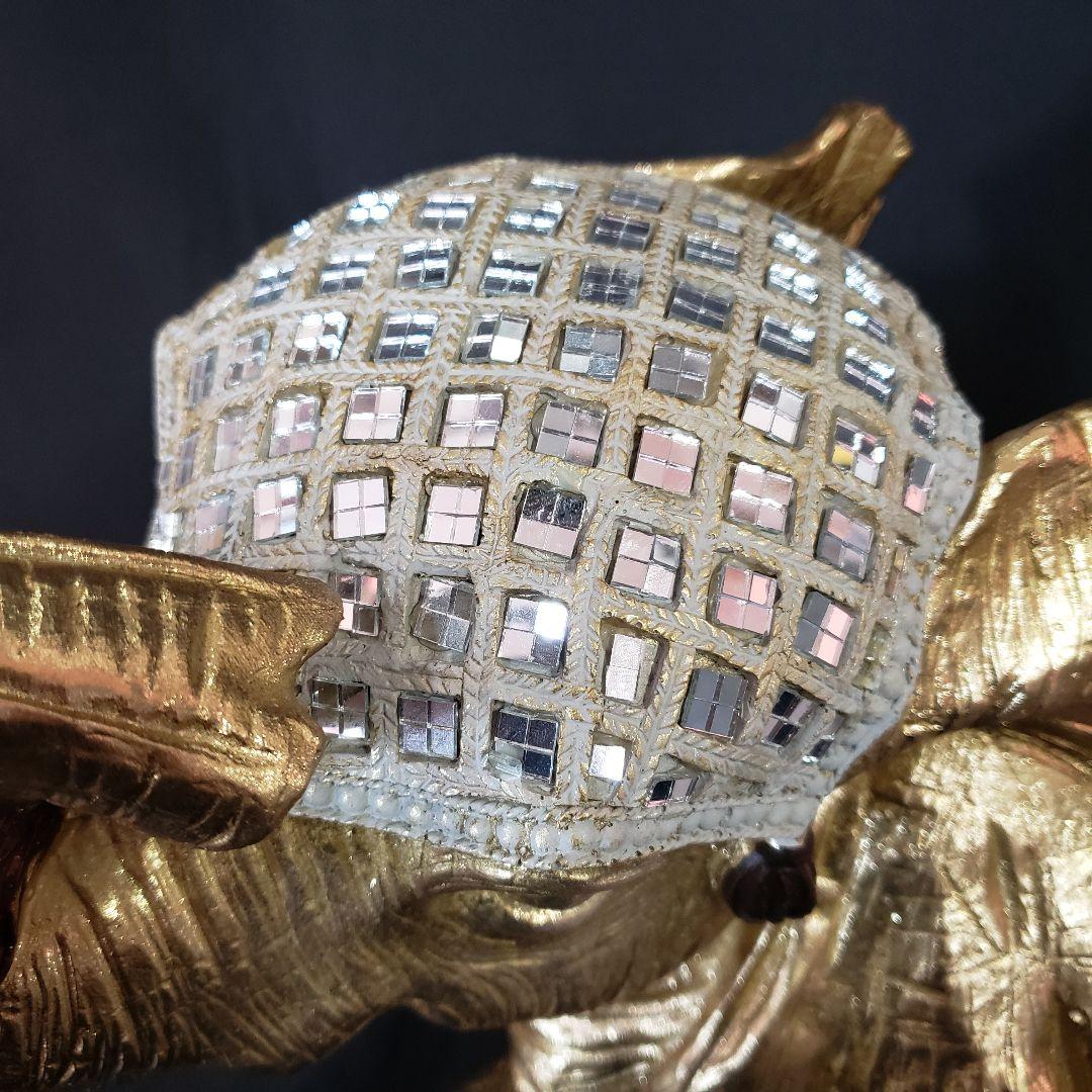 ゾウ 象 elephant ゴールド オブジェ アンティーク風 置物 雑貨