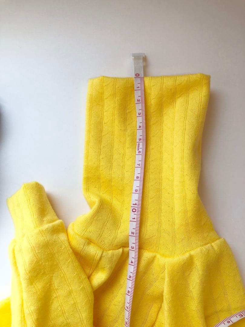 明るいイエローロンパース　Sサイズ　イタグレ服