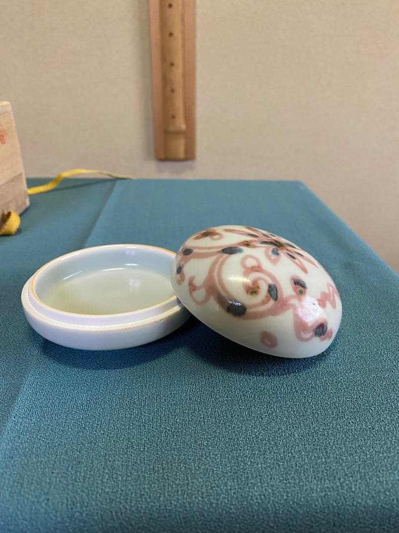茶道具/香盆　釉裏紅　一位窯