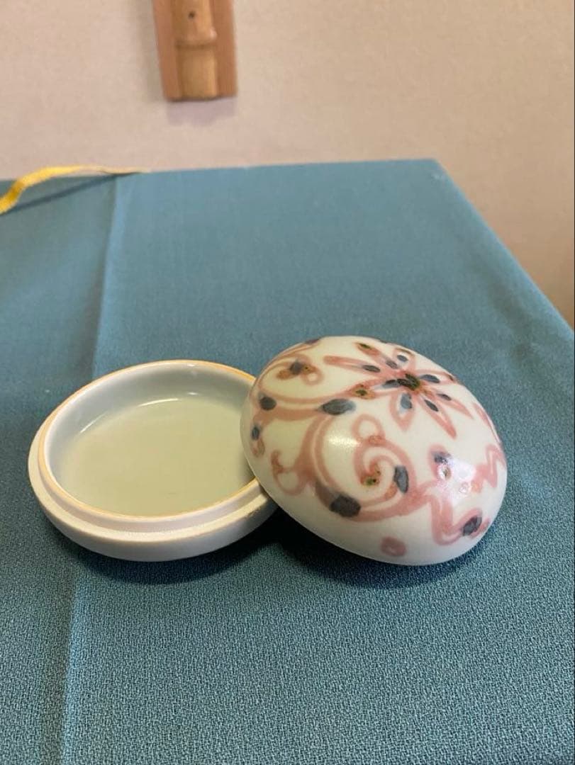 茶道具/香盆　釉裏紅　一位窯