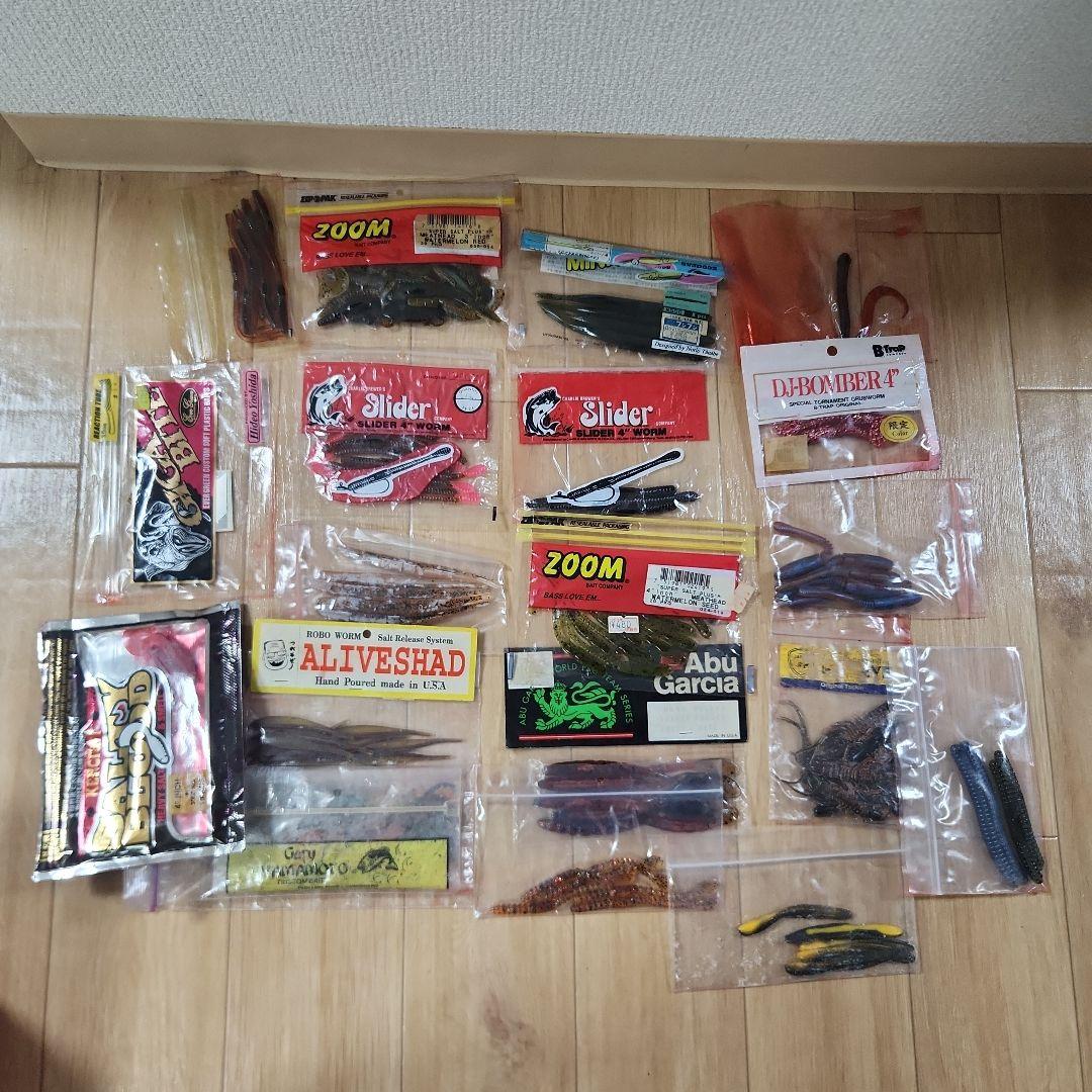 バス釣り引退　ワーム　フック　シンカー　ジグヘッド　まとめ売り★