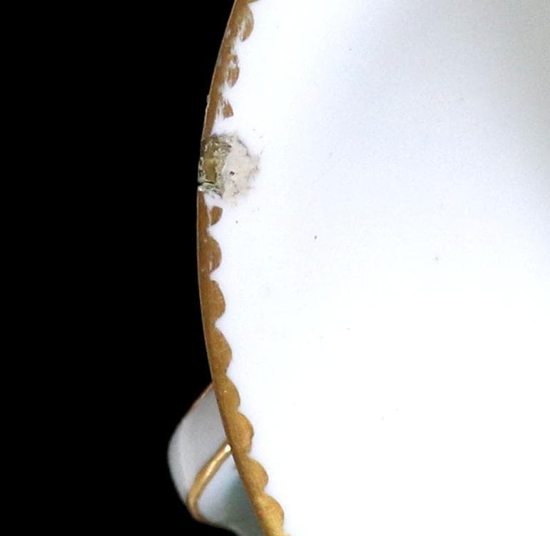 オールド・セーブル 美術館級 1764年 青地色絵金彩鳥図 カップ&ソーサー