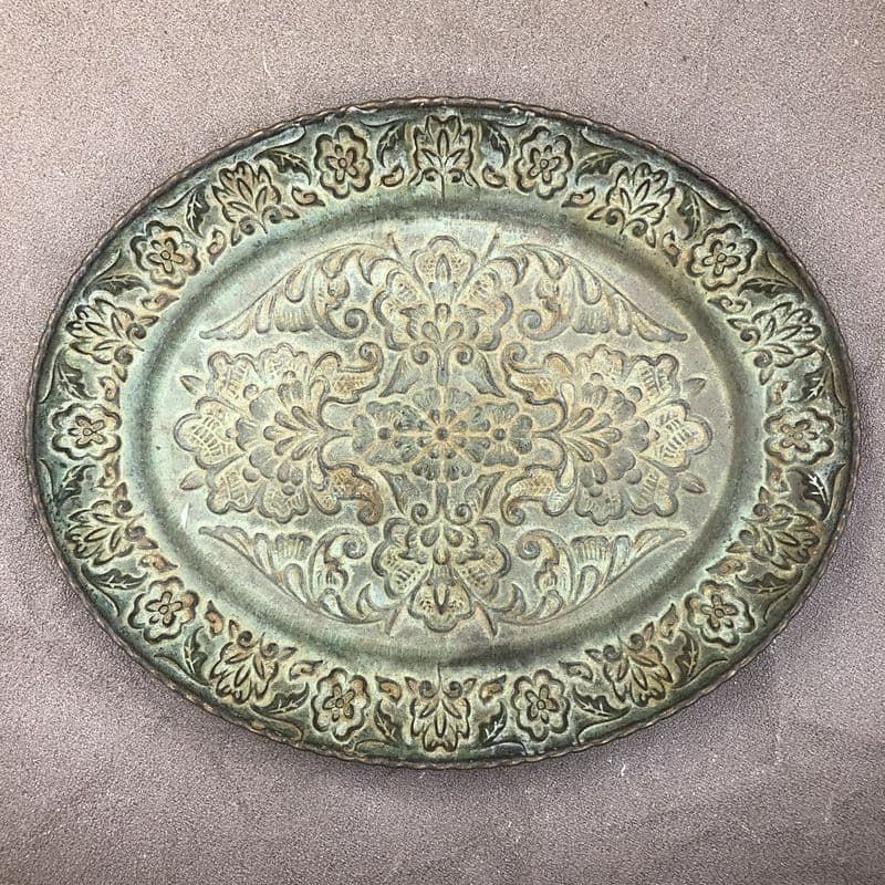 銅器 銅盤 銅皿 花開富貴盤   開運 風水 招財 置物 工芸品