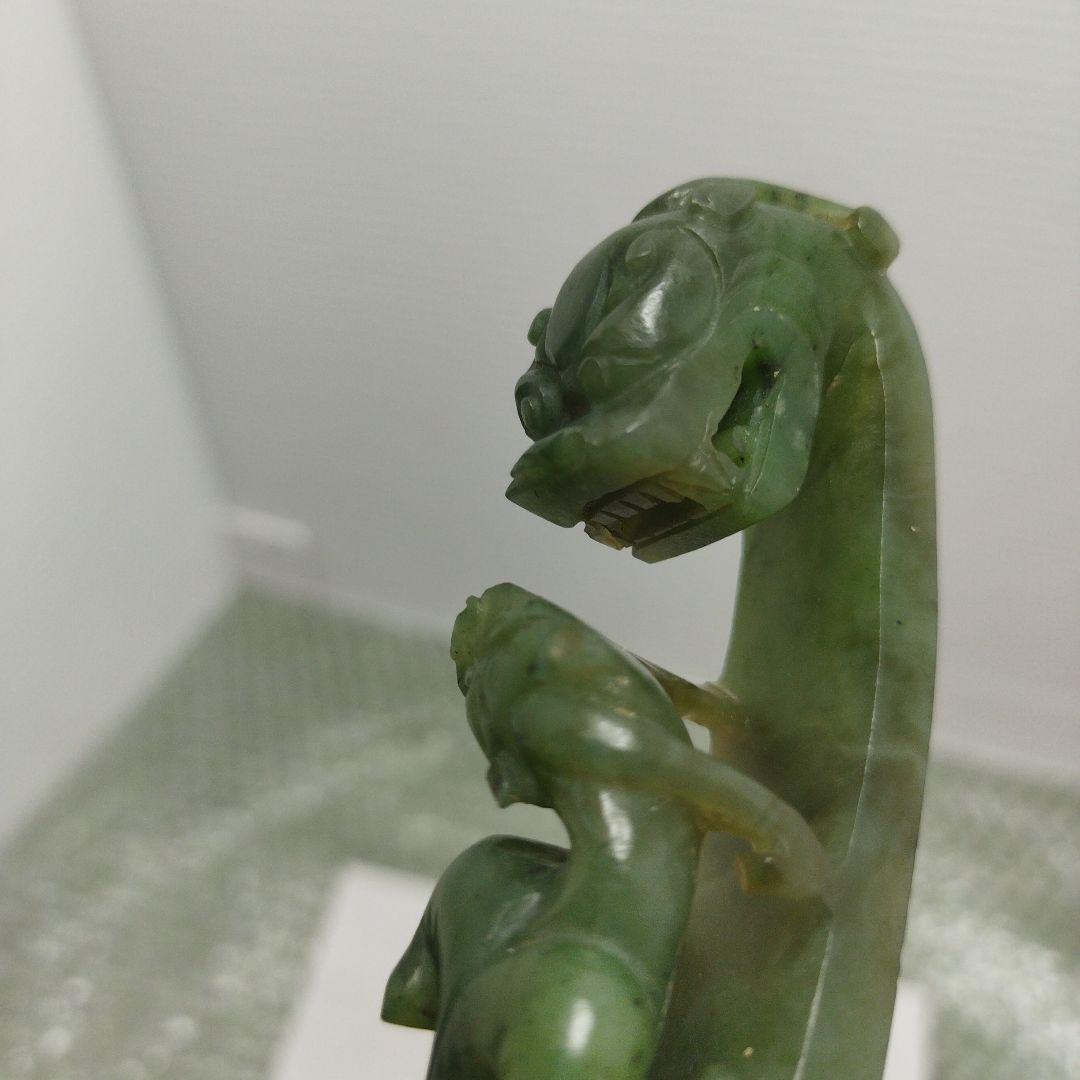 ゆ*う様 中国工芸品 美術 唐物骨董 中国古玩 玉帯鉤 翡翠 龍