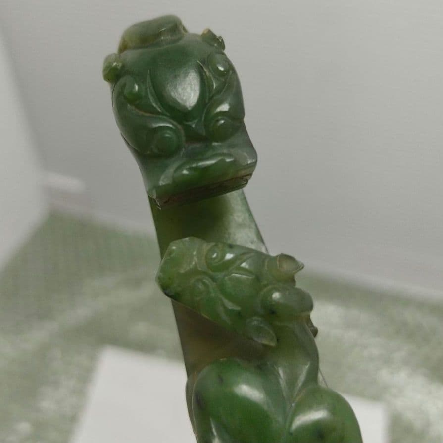 ゆ*う様 中国工芸品 美術 唐物骨董 中国古玩 玉帯鉤 翡翠 龍